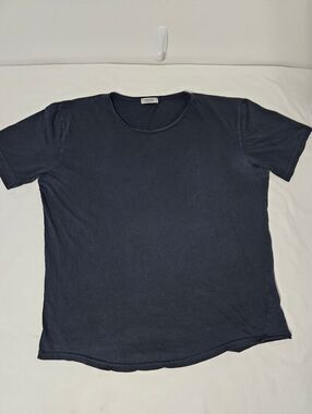Crossley Italy Relaxed XL Garment Dyed Cotton Tee Wash Black Luxury Minimalist